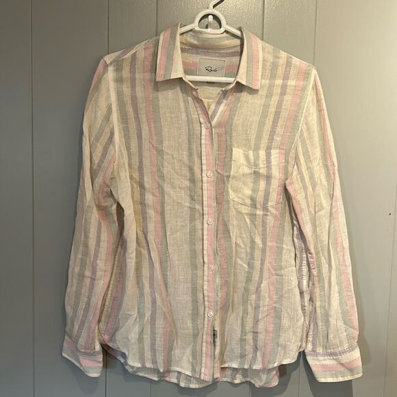 Rails Striped Lurex Buttondown Size Small - Picture 1 of 3